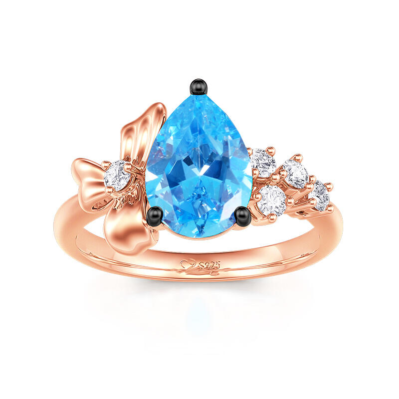 Jeulia Bague Coupe poire Nœud papillon Argent Sterling