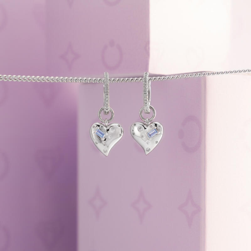 Jeulia "Jelly Heart" Sterling Silver Drop Earrings