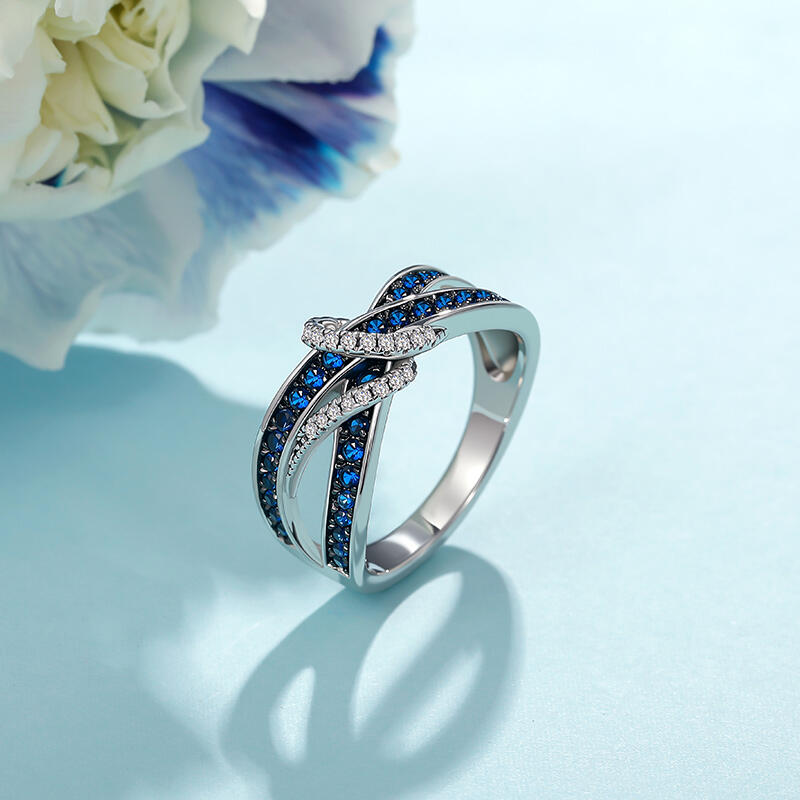 Jeulia Anillo Eternidad Cruzado Inspirado en Nudos para Mujer