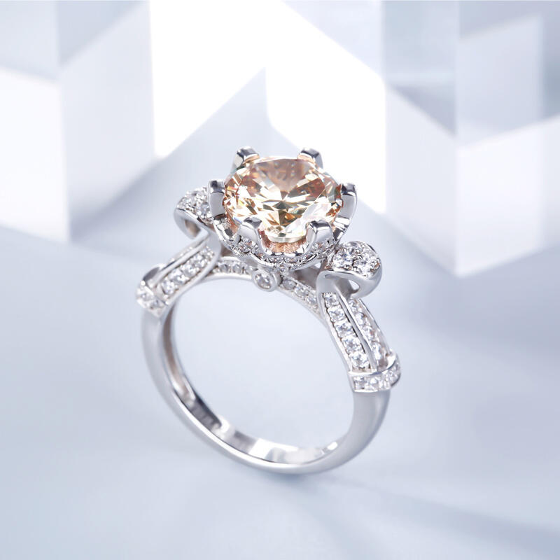 Jeulia Vintage Round Cut  Sterling Silver Ring