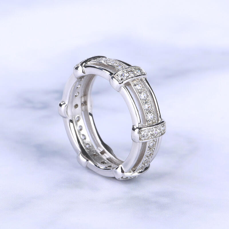 Jeulia Knot Sterling Silver Men's Band