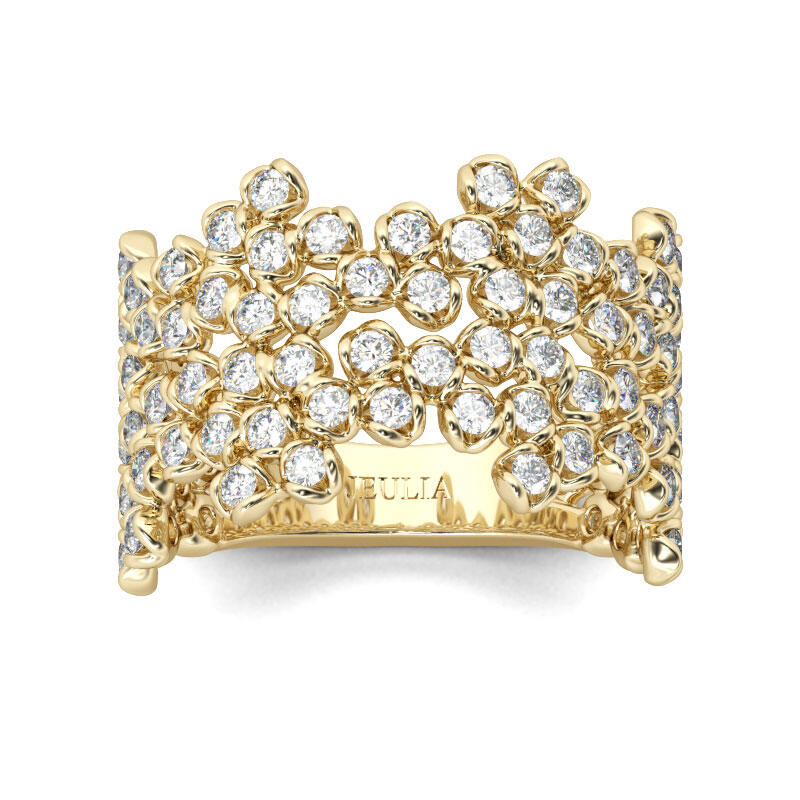 Jeulia Irregular Round Cut Sterling Silver Women's Band