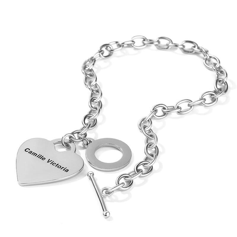 "I Will Always Stand by You" Heart Personalized Bracelet