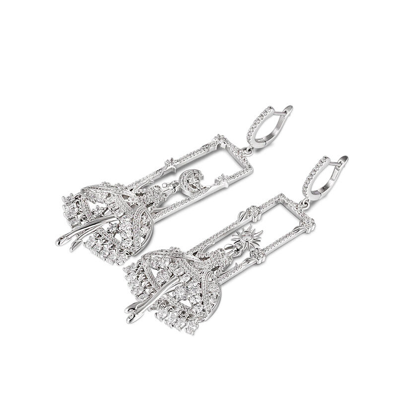 Jeulia "Mesmerizing Fairies" Sterling Silver Drop Earrings