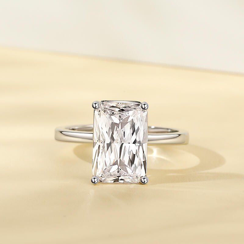 Jeulia Classic Radiant Engagement Ring Sterling Silver