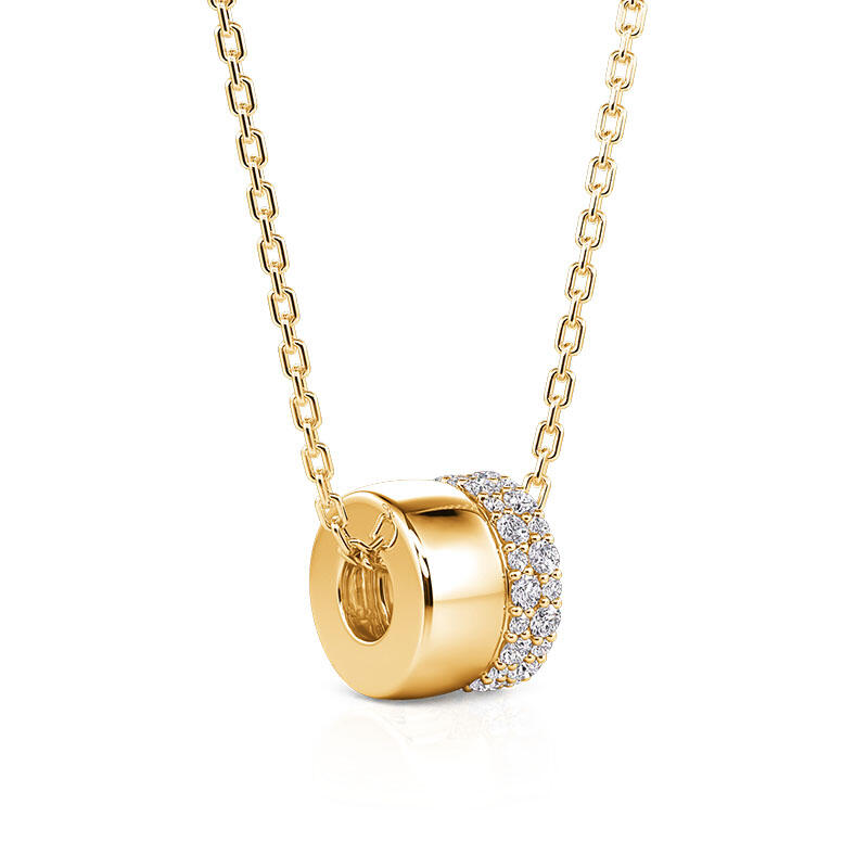 Jeulia Dome Style Round Cut Rondelle Necklace