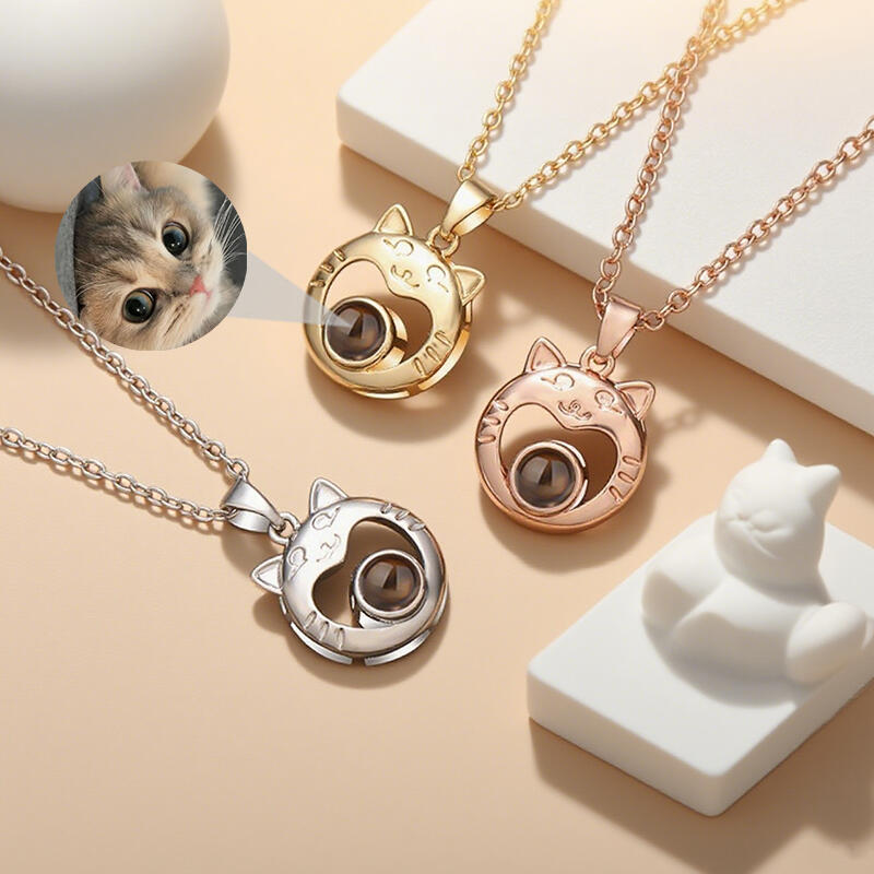 Personalized Cat Projection Picture Necklace Gift for Pet Lovers
