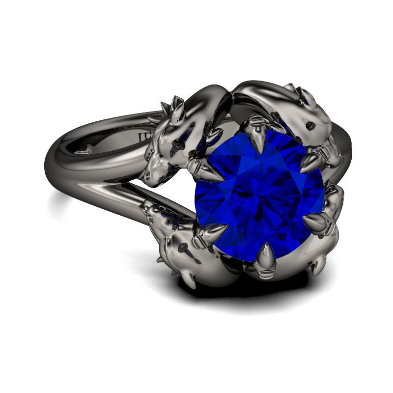 جوليا خاتم تنين بقطع دائري من الفضة الإسترليني