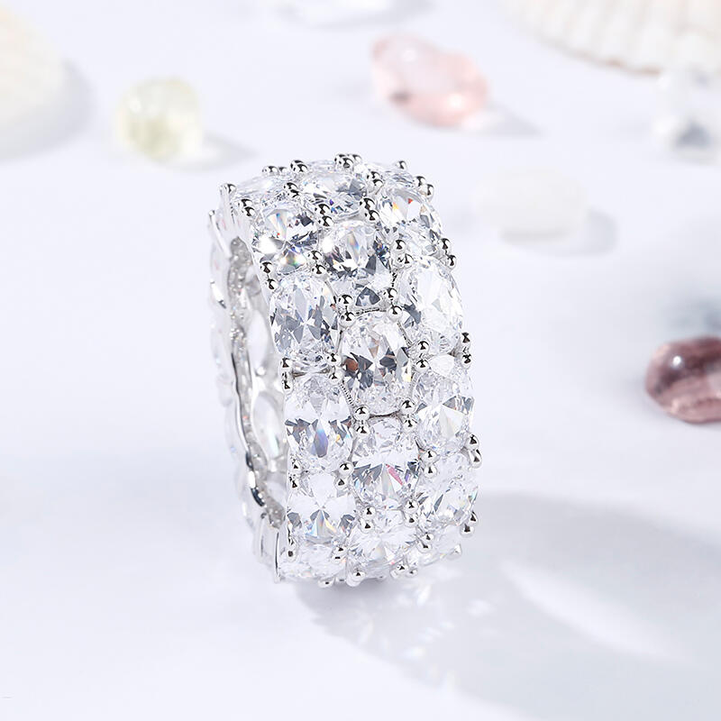 Jeulia Anillo De Infinito De Talla Ovalada En Plata De Ley