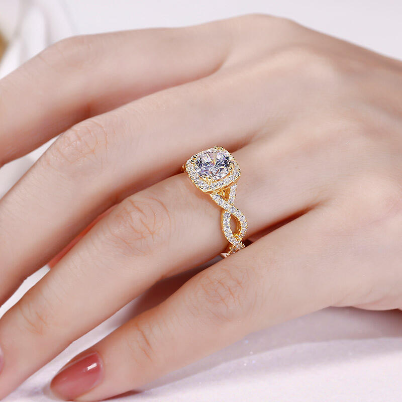 Twist Round Cut Sterling Silver Ring