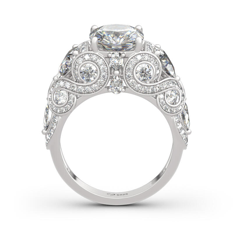 Jeulia Vintage ringdesign i kuddskär i sterlingsilver