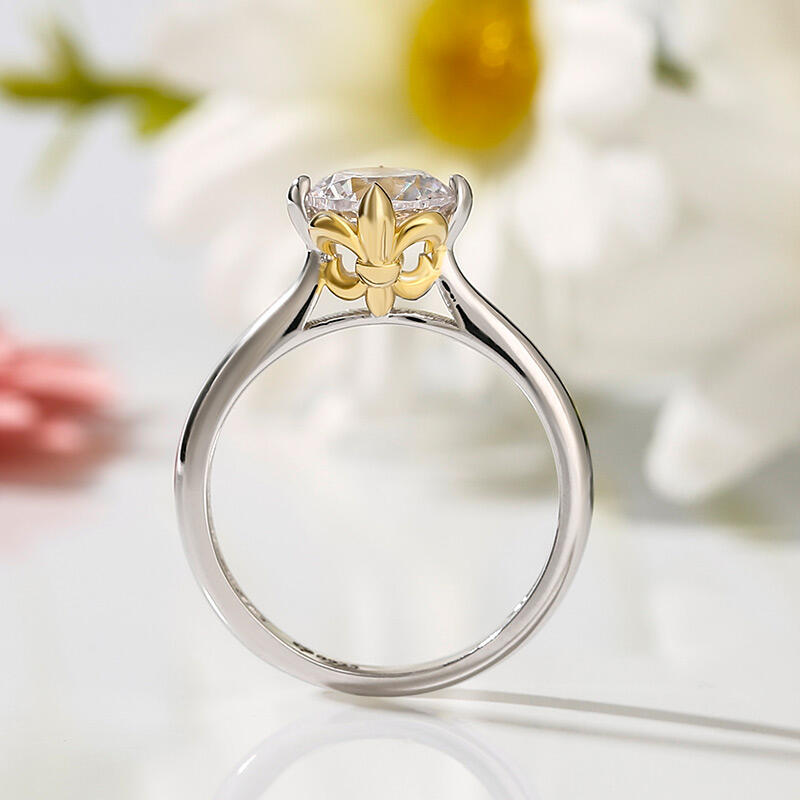 Jeulia anillo de compromiso de iris con corte redondo de plata 925