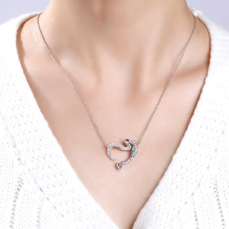 Jeulia Collar De Regalo De Sirena De Plata Esterlina "la Luz Del Océano" Para El Día De San Valentín