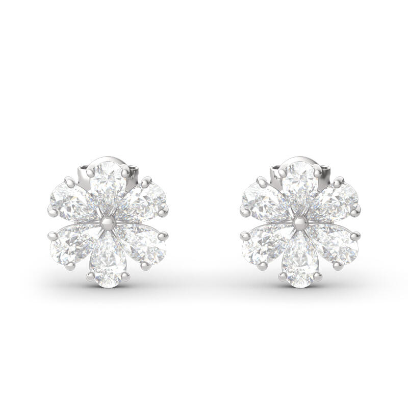 Jeulia Clous d'Oreilles Fleur Elégant en Argent Sterling