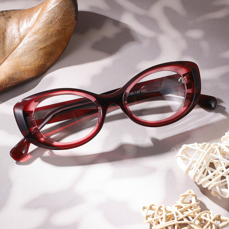 Octavia Cat Eye Red Glasses