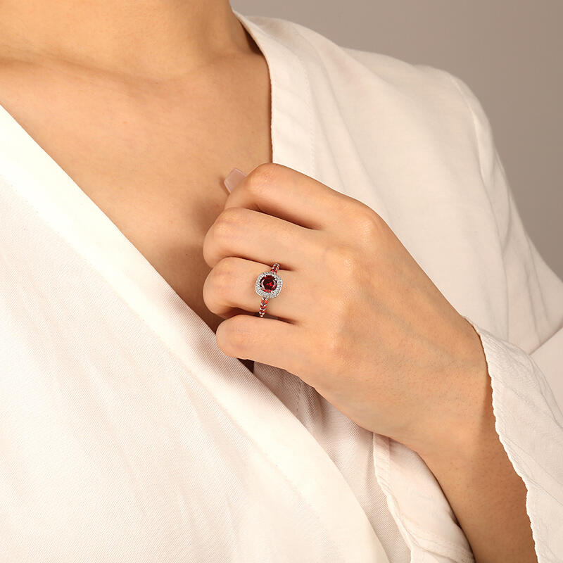 "Promised Happiness" Round Cut Halo Engagement Ring