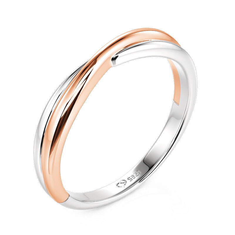 Jeulia Bague de Mariage Homme Minimaliste à Torsade Deux Tons