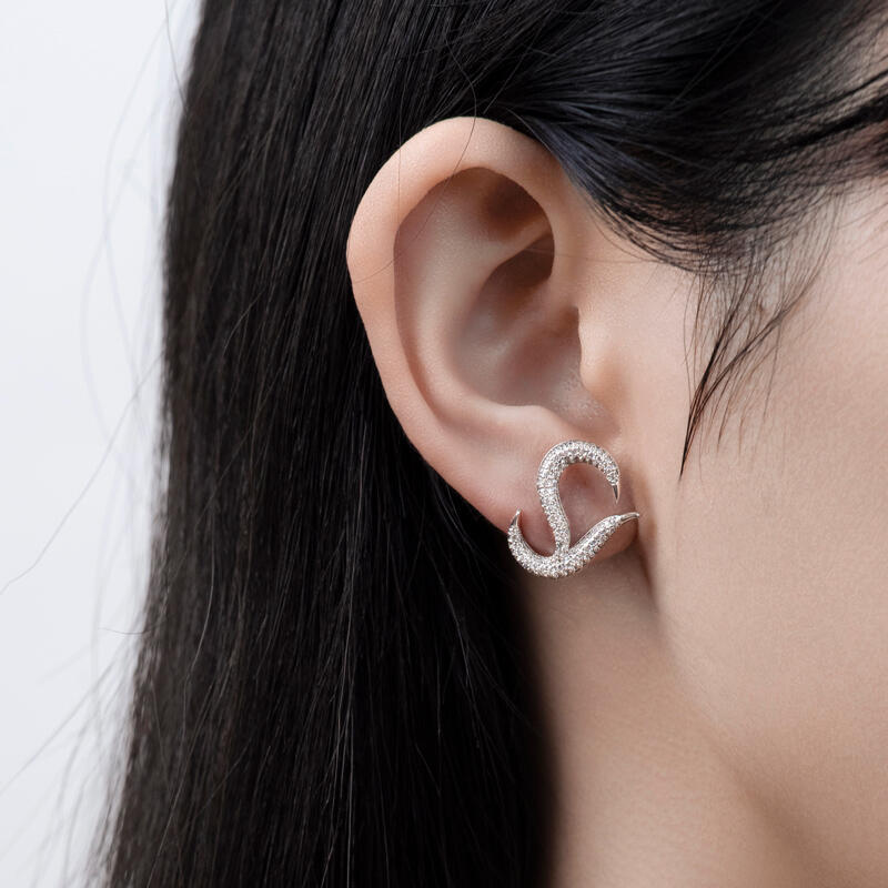 Jeulia Logo Shape Heart Sterling Silver Stud Earrings