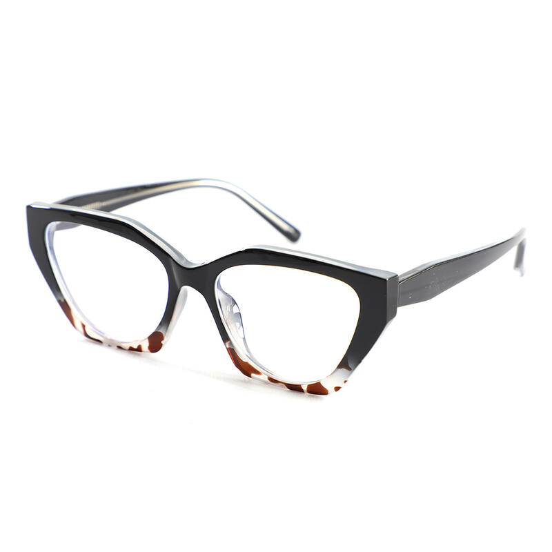 Nathaniei Cat Eye Schwarze Leopardene Brille