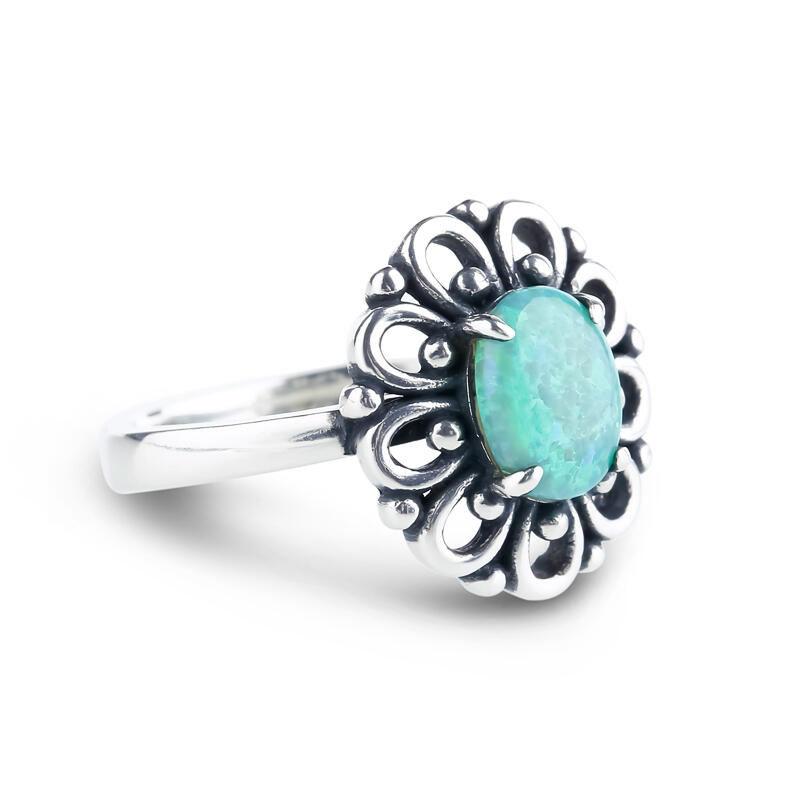 Jeulia Anillo Floral De ópalo