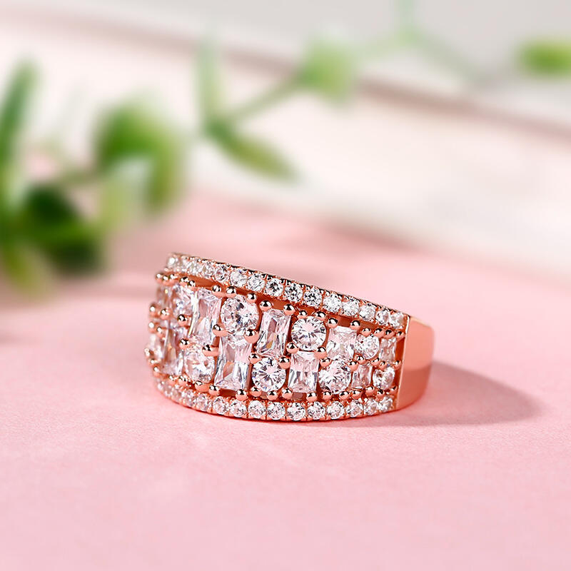 Jeulia Wide Shank Sterling Silver Women's Band