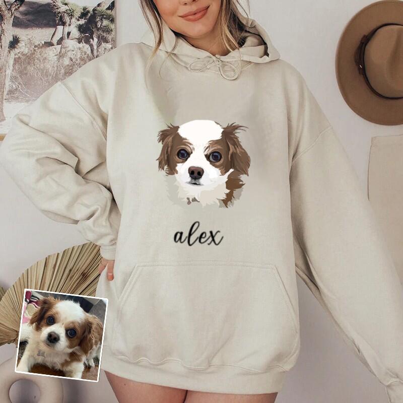 Felpa con cappuccio personalizzata con immagine e nome per la mamma amante degli animali domestici