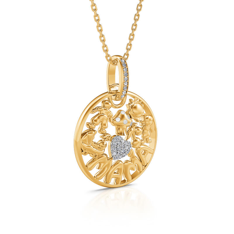 Jeulia "Angel Mama" Sterling Silver Necklace