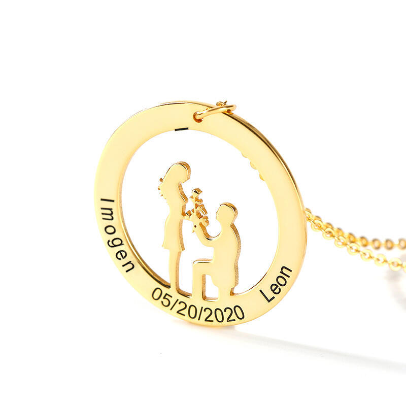 Jeulia "Until Forever" Personalized Sterling Silver Necklace