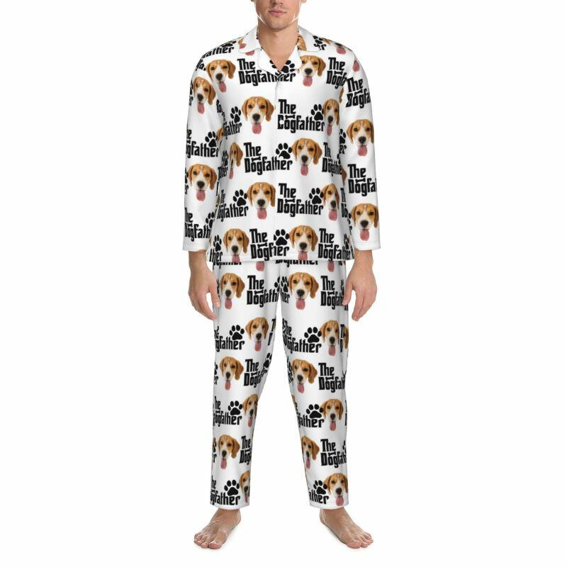 Pigiama personalizzato Foto personalizzata del cucciolo Il padre del cane con impronte di zampe Design Regalo per papà amante degli animali