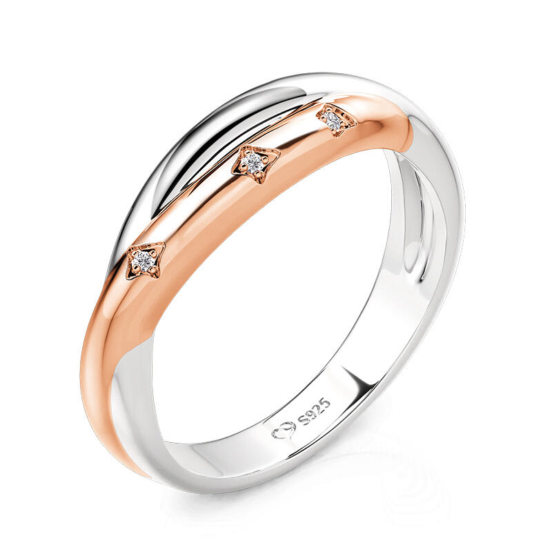 Jeulia Everyday Two-Tone Twist Star Ring