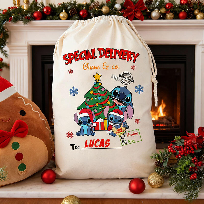 Personalised Name Christmas Gift Bag Cute Gift for Kids