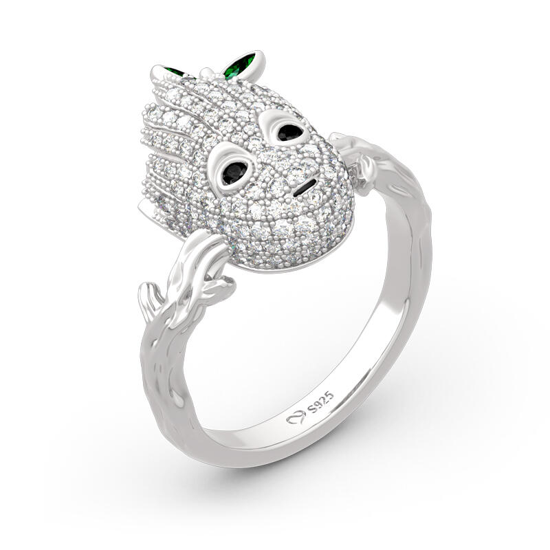 Jeulia Cartoon Tree Man Sterling Silver Ring