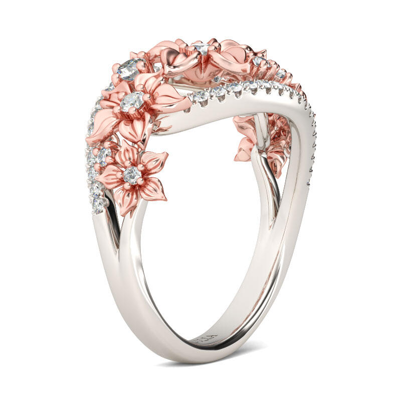 Jeulia Floral Sterling Silver Women's Band