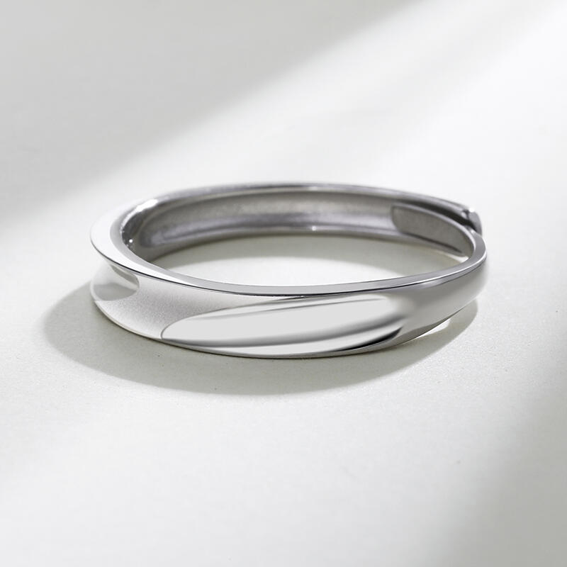 Jeulia Anillo con diseño sencillo de plata de ley de talla ajustable para hombre