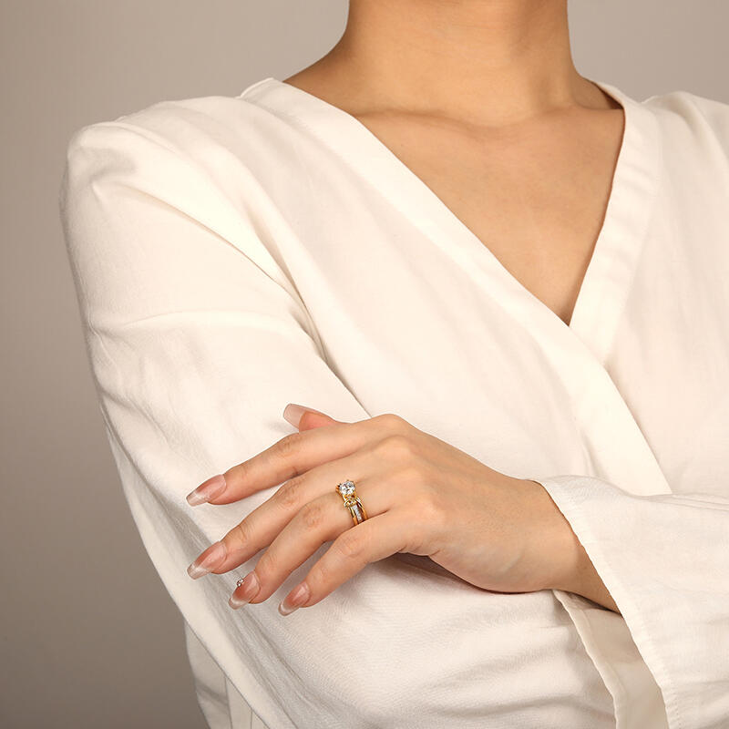 "Rest In Love" Round Cut Bridal Set