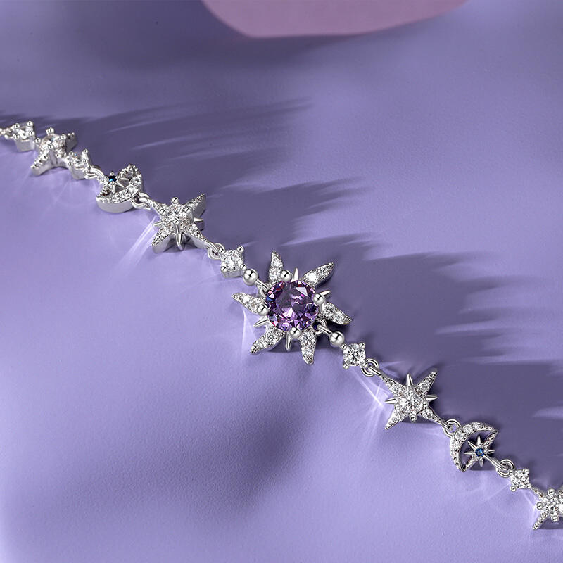 Jeulia Bracelet "Infinite Glow" Soleil  Lune et Étoiles en Argent Sterling