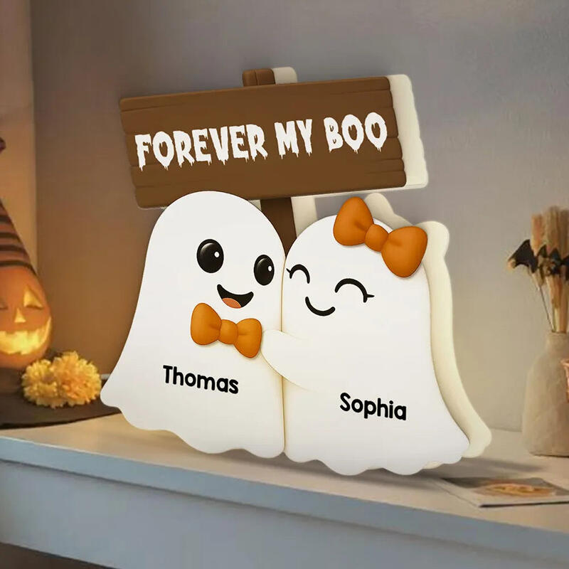 Personalized Name Night Light Ghost Couple Design Best Halloween Gift