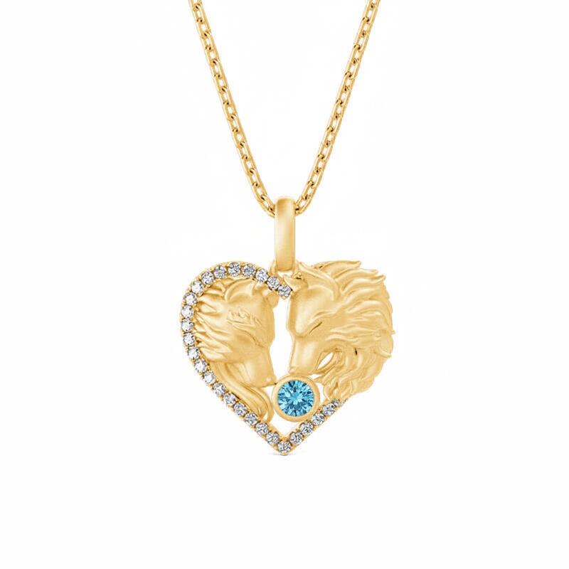 Jeulia Custom Fox Birthstone Necklace with Relief Design