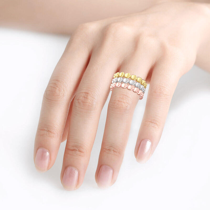Jeulia Tri-Tone Stackable Sterling Silver Skull Ring Set