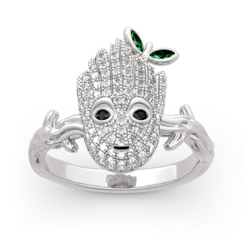 Jeulia Cartoon Tree Man Sterling Silver Ring