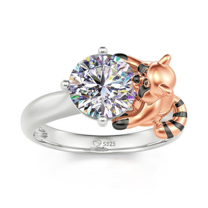 Jeulia Hug Me アライグマ 洗熊 浣熊 ラウンドカット シルバー リング