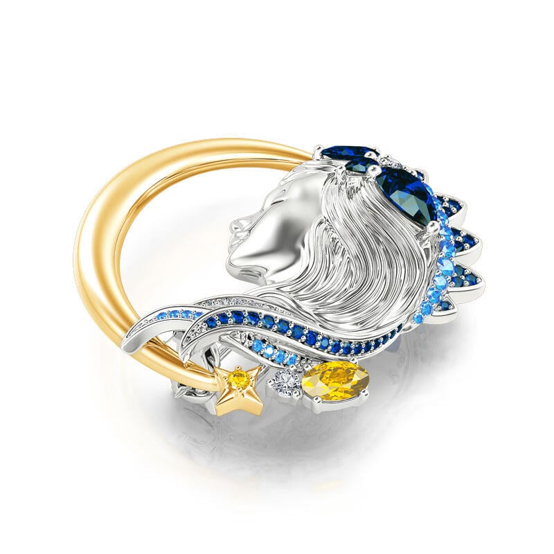 Jeulia Zodiac Sign Virgo with Moon Sterling Silver brooch