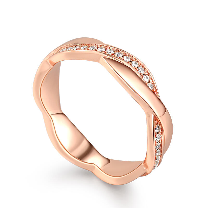 Jeulia Anillo para mujer con diseño entrelazado plata de ley