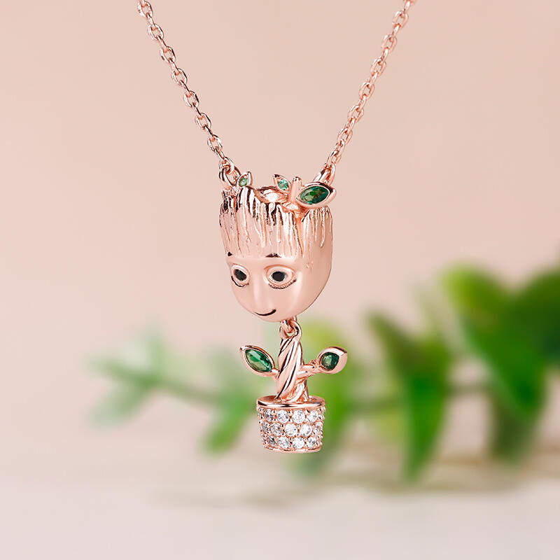 Jeulia Cartoon Tree Man Sterling Silver Dangle Necklace