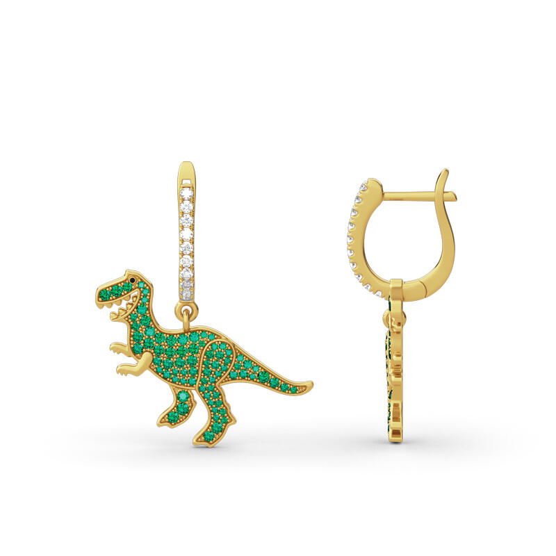 Jeulia Prehistoric Glamour Dinosaur Sterling Silver Earrings