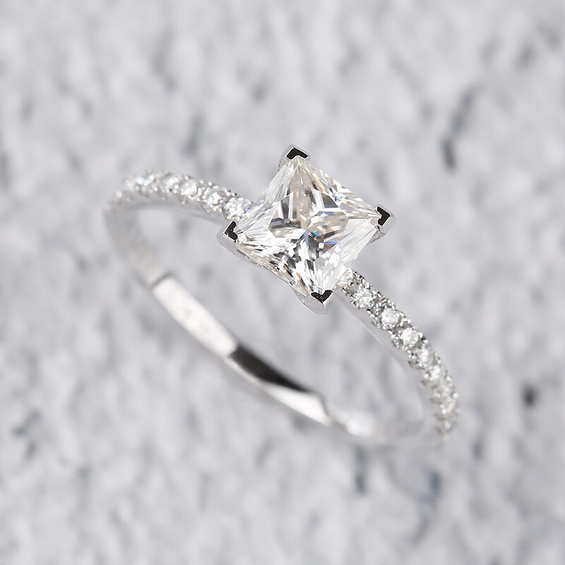 Jeulia Princess Cut Sterling Silver Ring