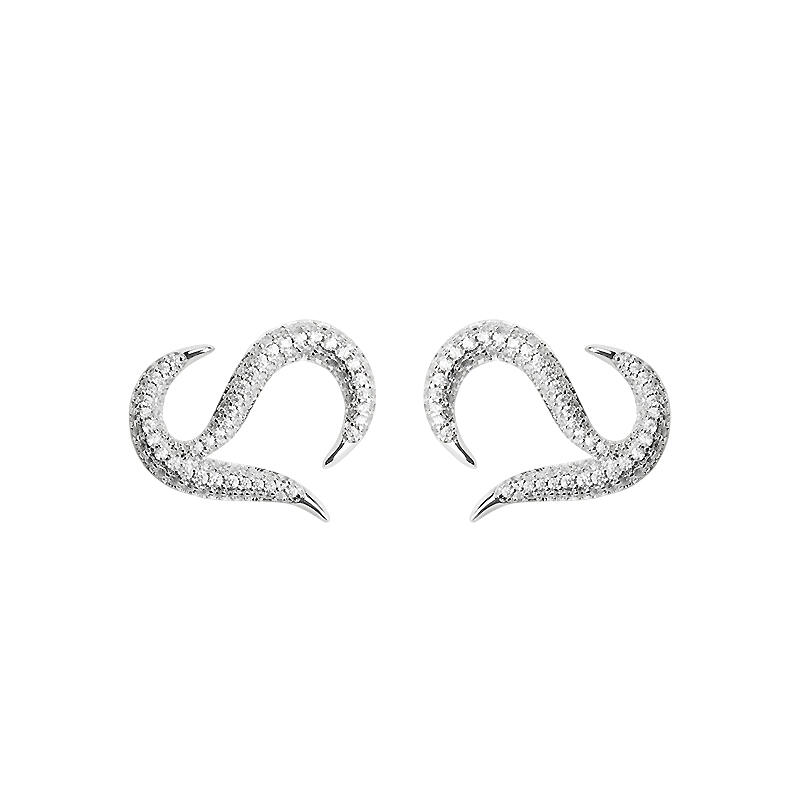 Jeulia Logo Shape Heart Sterling Silver Stud Earrings
