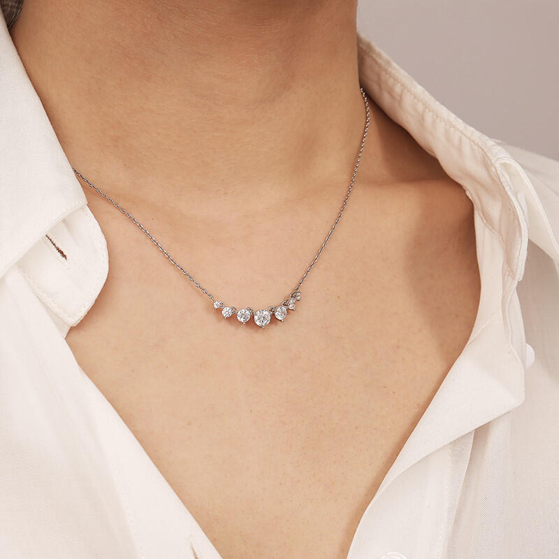 "Forever My Love" Round Cut Cluster Necklace