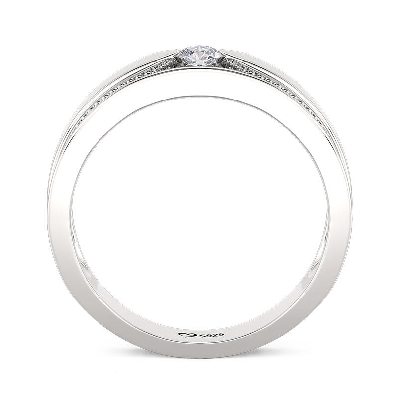 Jeulia Men's Wedding Band Milgrain Round Cut