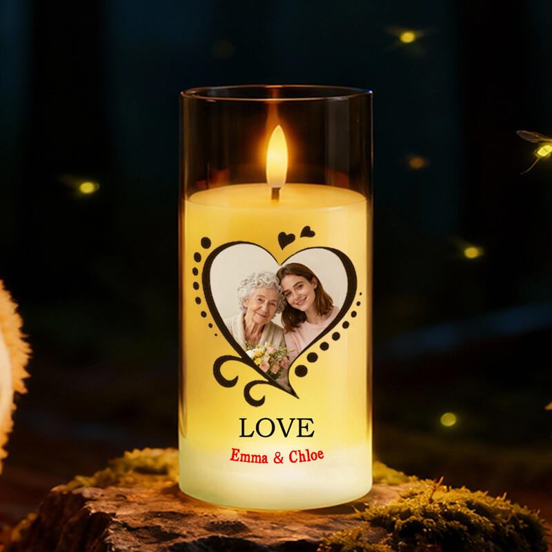 Personliga LED-ljusstakar med tillagda foton Kreativa ljus Minnesgåvor till nära och kära